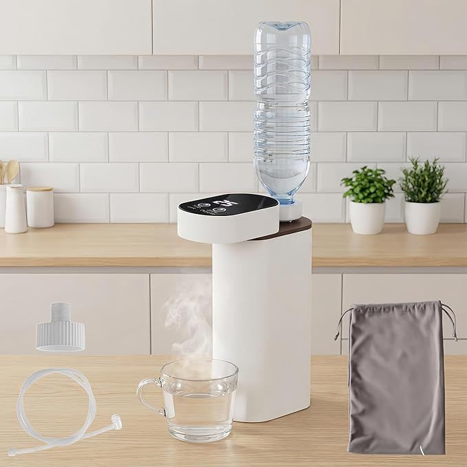 Portable Instant Hot Water Dispenser, 3S Rapid Heating Electric Water Boiler with Adjustable 5 Temperatures, Digital Touch Screen for Home Office Camping Tea, Coffee