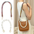 Mini Bag Replacement Thin Shoulder Strap with 2 Adapters for Longchamp,Imitation Pearl Bead Purse Handle Strap Bag Charms Handbag Chain Accessories Decoration for Women