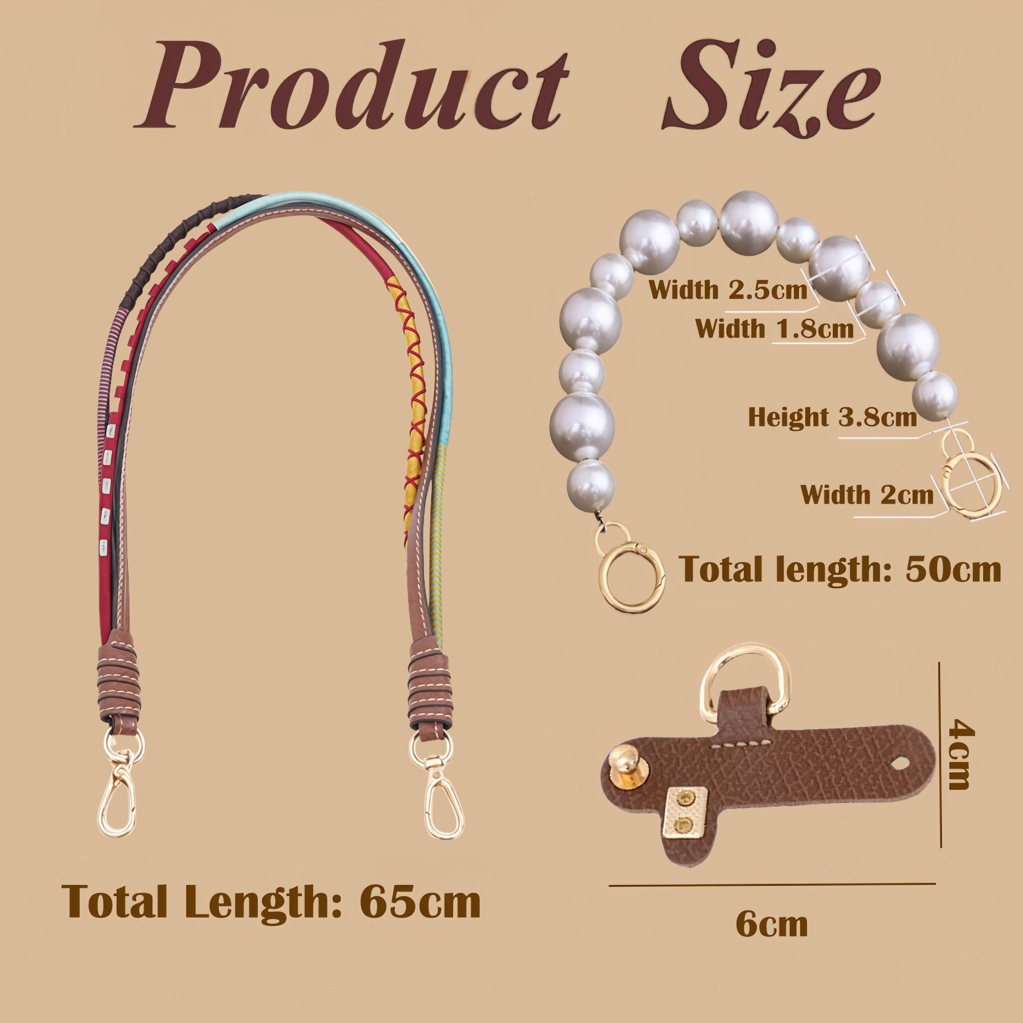 Mini Bag Replacement Thin Shoulder Strap with 2 Adapters for Longchamp,Imitation Pearl Bead Purse Handle Strap Bag Charms Handbag Chain Accessories Decoration for Women