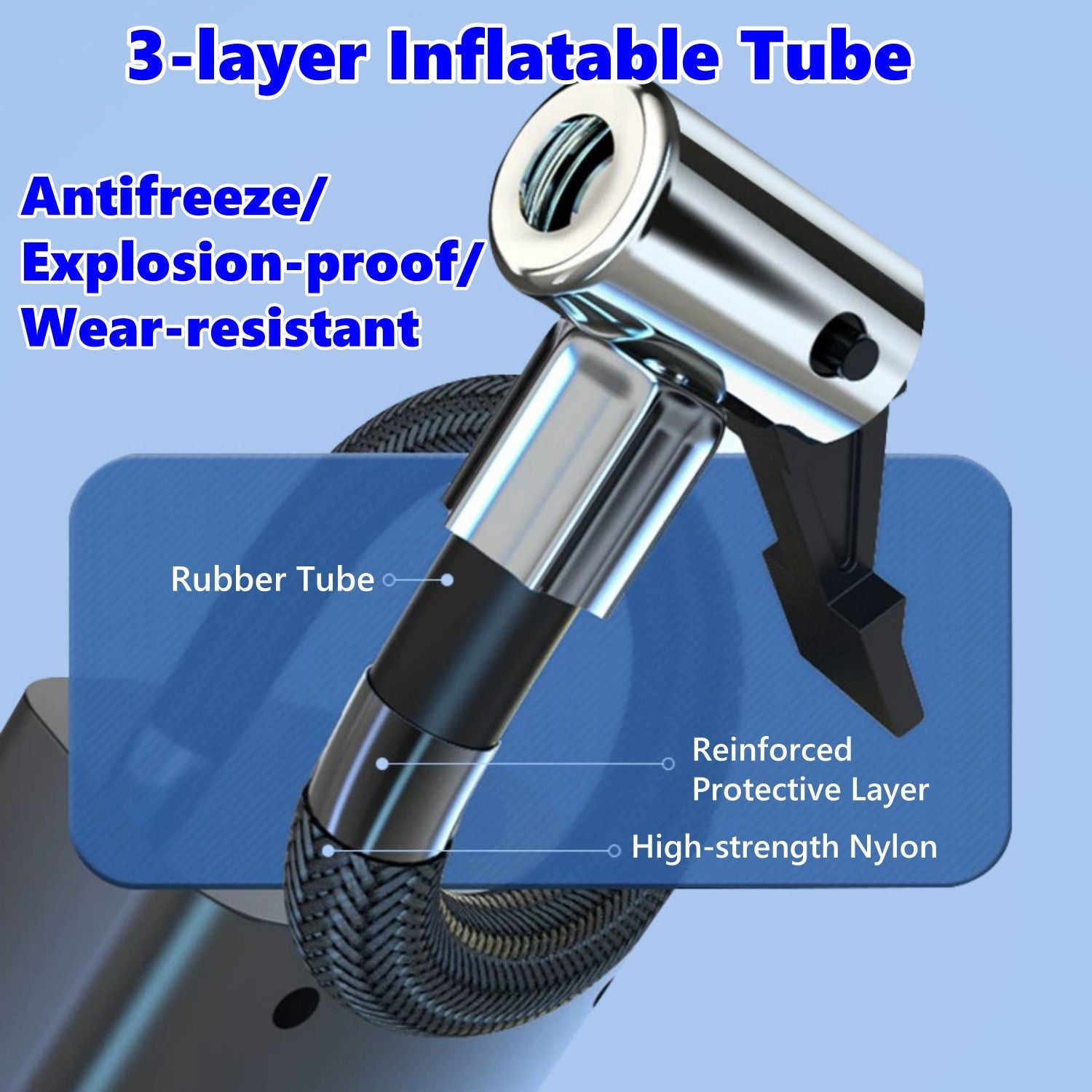 Tire Inflator Portable Compressor,Handheld Electric Air Pump,with LED Digital Display and 3 Nozzle Adapters Inflator for Car Motorcycle Bicycle Ball,Other Types of Inflatables