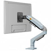 Single Monitor Arm for 17-30 Inch Screens,Height Adjustable Desk Mount Sliver Aluminium Monitor Stand, VESA 75/100mm with C-Clamp/Grommet Base&Gas Spring,Ergonomic Stand for Work/Gaming