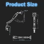 Single Monitor Arm for 17-30 Inch Screens,Height Adjustable Desk Mount Sliver Aluminium Monitor Stand, VESA 75/100mm with C-Clamp/Grommet Base&Gas Spring,Ergonomic Stand for Work/Gaming