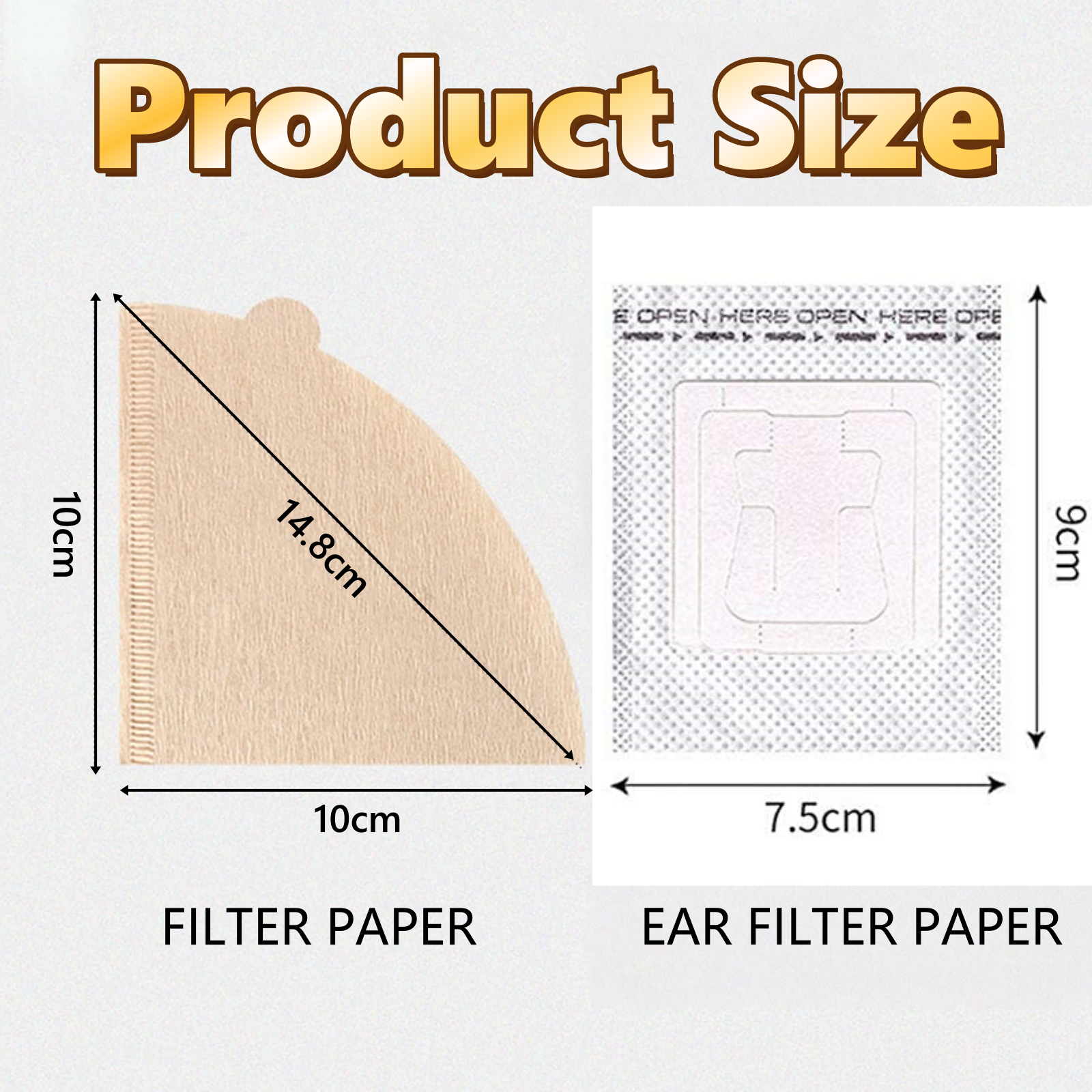 Coffee Filter Paper,100Pcs V60 Cone&50Pcs Hanging Ear Drip, Disposable Natural Unbleached Paper Filters with Pour Over and Drip Coffee Maker