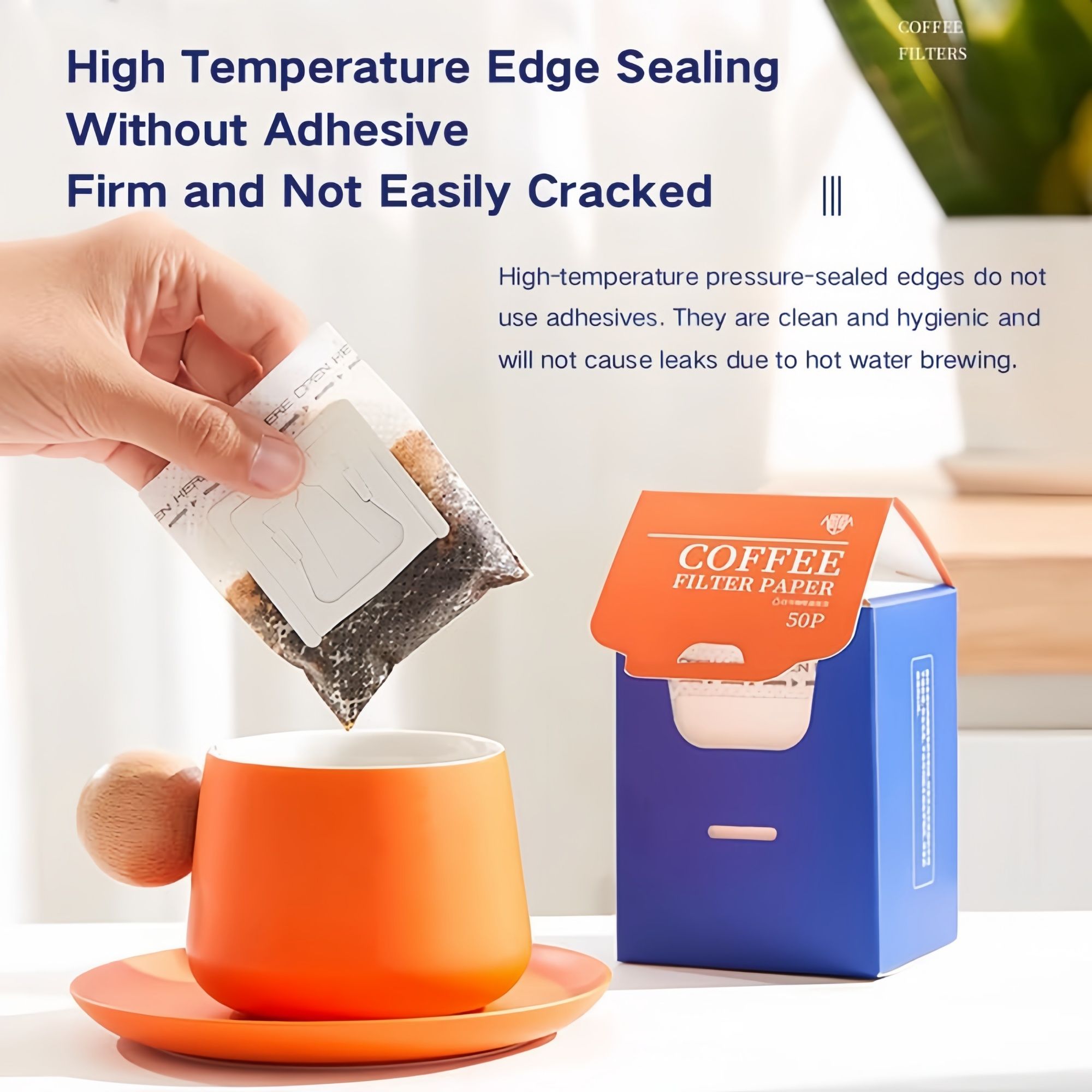 Coffee Filter Paper,100Pcs V60 Cone&50Pcs Hanging Ear Drip, Disposable Natural Unbleached Paper Filters with Pour Over and Drip Coffee Maker