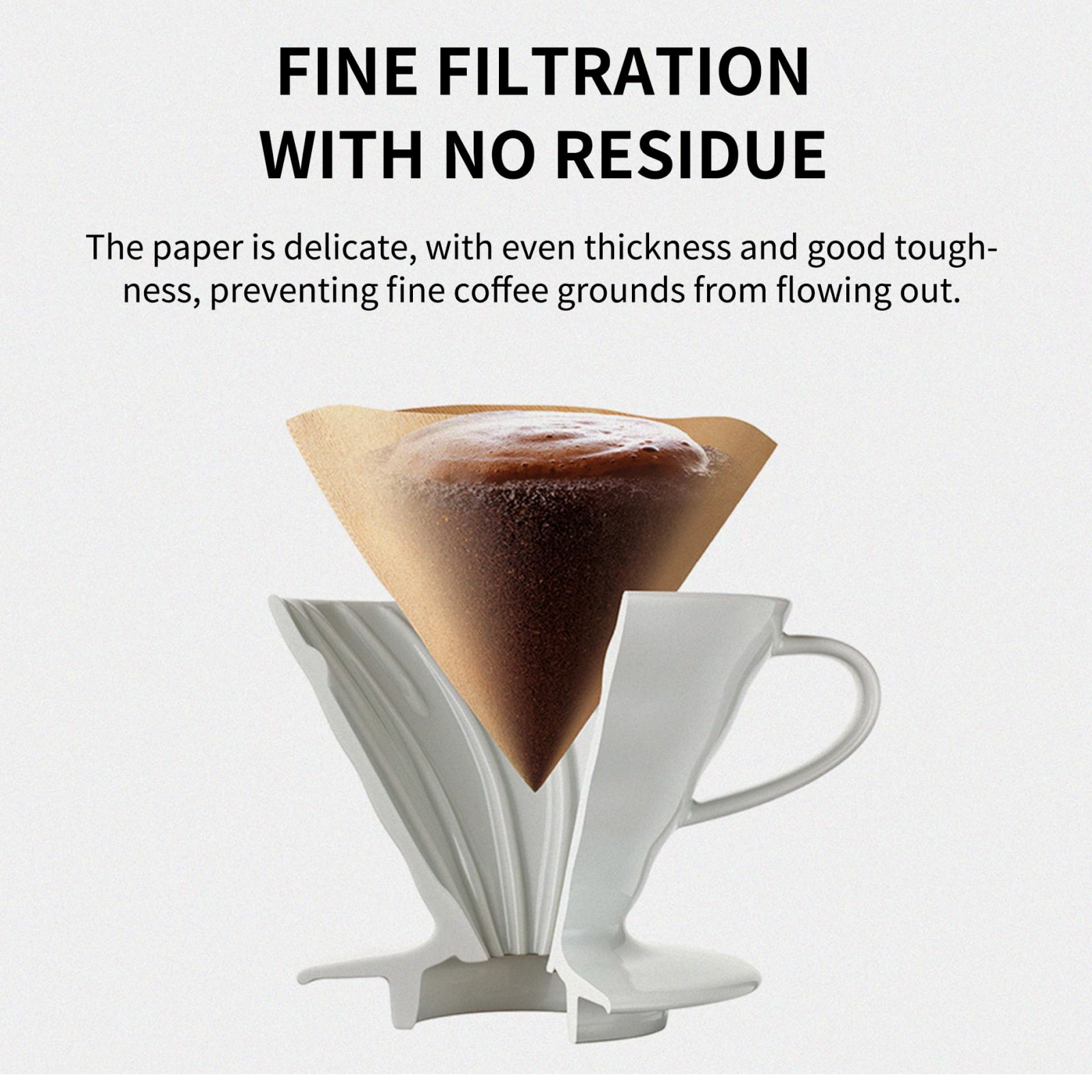 Coffee Filter Paper,100Pcs V60 Cone&50Pcs Hanging Ear Drip, Disposable Natural Unbleached Paper Filters with Pour Over and Drip Coffee Maker