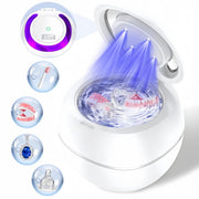 Ultrasonic Retainer Cleaner, 42kHz Portable UV Denture Cleaner for Dentures Aligner Mouth Guard Denture Toothbrush Heads, Jewelry, Glasses with 180ML Capacity
