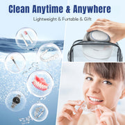 Ultrasonic Retainer Cleaner, 42kHz Portable UV Denture Cleaner for Dentures Aligner Mouth Guard Denture Toothbrush Heads, Jewelry, Glasses with 180ML Capacity