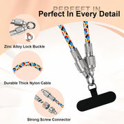 Mobile Phone Lanyard Data Line 2 in 1,PD65W Fast Charging USB-C Data Transfer Cord,Wire Equipped Lock Buckle,Crossbody Phone Wrist Strap Set