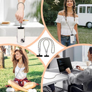 Mobile Phone Lanyard Data Line 2 in 1,PD65W Fast Charging USB-C Data Transfer Cord,Wire Equipped Lock Buckle,Crossbody Phone Wrist Strap Set