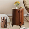Stackable Wooden Stools Set of 4,Bar Stools Dining Chair with Movable Base,Nesting Side Tables Nesting Coffee Table, No Installation Required for Indoor Outdoor Living Room Garden