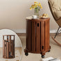Stackable Wooden Stools Set of 4,Bar Stools Dining Chair with Movable Base,Nesting Side Tables Nesting Coffee Table, No Installation Required for Indoor Outdoor Living Room Garden