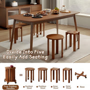 Stackable Wooden Stools Set of 4,Bar Stools Dining Chair with Movable Base,Nesting Side Tables Nesting Coffee Table, No Installation Required for Indoor Outdoor Living Room Garden