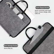 14 Inch PU Leather Laptop Bag, Portable Waterproof Laptop Case, Full Opening and Closing Sleeve Handbag, Briefcase for MacBook Air, Ipad, Business Travel