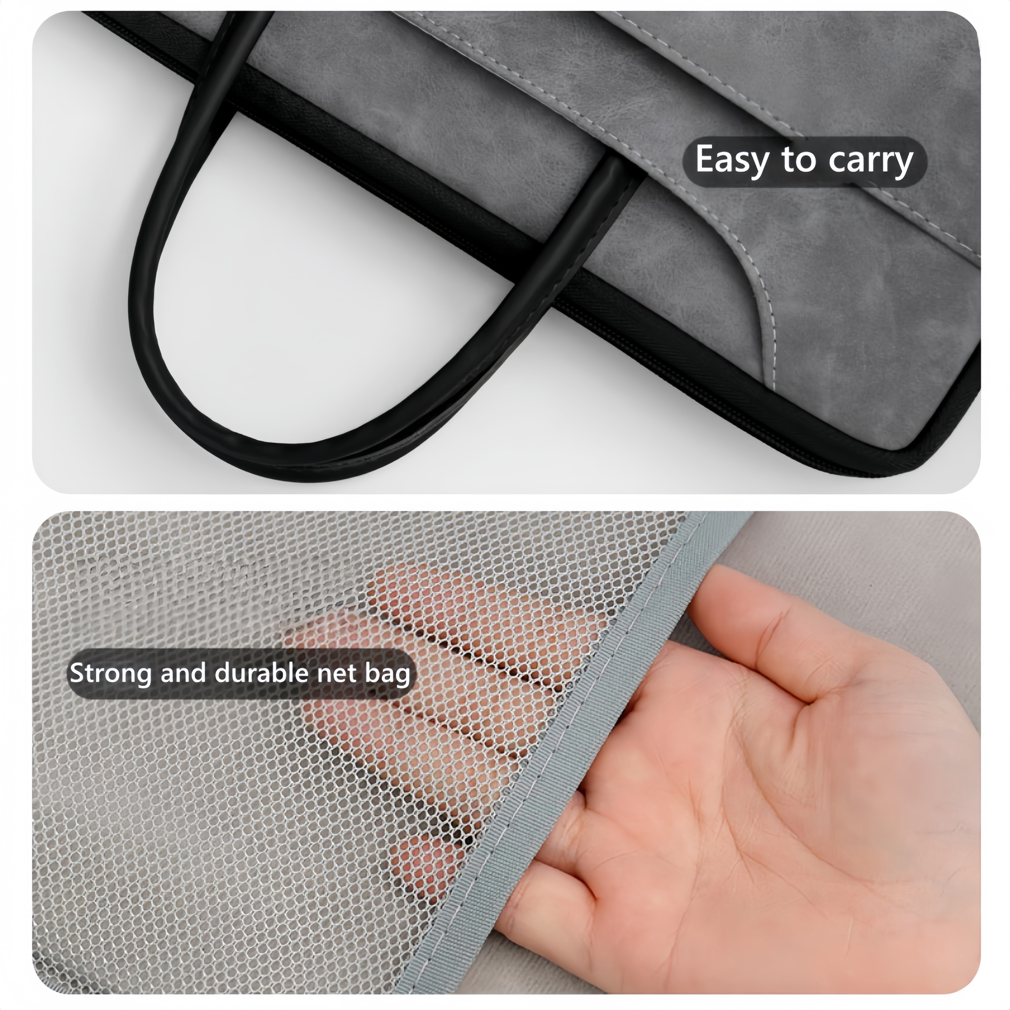 14 Inch PU Leather Laptop Bag, Portable Waterproof Laptop Case, Full Opening and Closing Sleeve Handbag, Briefcase for MacBook Air, Ipad, Business Travel