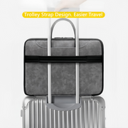 14 Inch PU Leather Laptop Bag, Portable Waterproof Laptop Case, Full Opening and Closing Sleeve Handbag, Briefcase for MacBook Air, Ipad, Business Travel