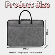 14 Inch PU Leather Laptop Bag, Portable Waterproof Laptop Case, Full Opening and Closing Sleeve Handbag, Briefcase for MacBook Air, Ipad, Business Travel