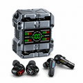 Wireless Earbuds 2 Pairs in 1 Charging Case with LED Display | 40H Total Playtime, Gaming & Music, Mecha Bluetooth Design, Dual Style Earbuds, Couples Earphones