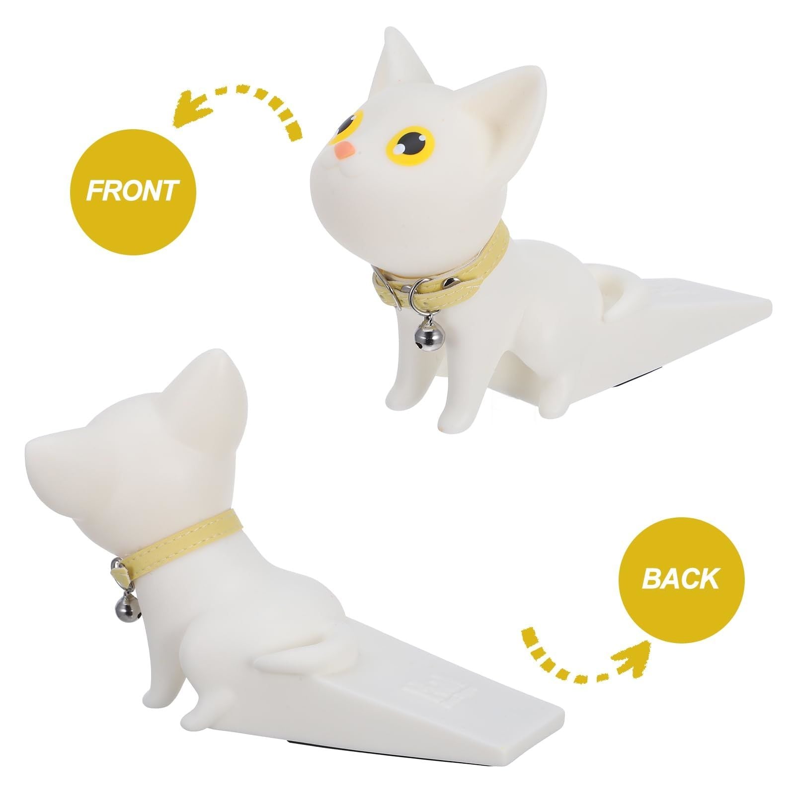 Cat Door Stopper PVC Material Door Wedge, Small Door Stops for Home Decor Non-Slip Wedge Prevents Slamming Doors for Baby and Pet Safety