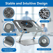 Ergonomic Adjustable Laptop Stand with Cooler,6”Laptops Notebook Alloy Riser Holder Computer Stand Compatible with Dell,Hp,Pad,Air Pro