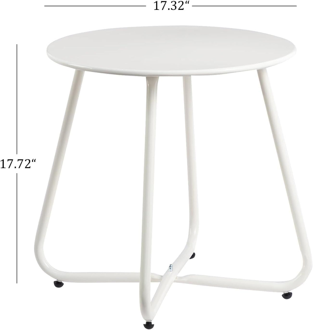 Metal Outdoor Side Table - Round Patio Table, Rust-Resistant Small End Coffee Table for Balcony, Garden, V1338-WAK0051