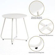 Metal Outdoor Side Table - Round Patio Table, Rust-Resistant Small End Coffee Table for Balcony, Garden, V1338-WAK0051