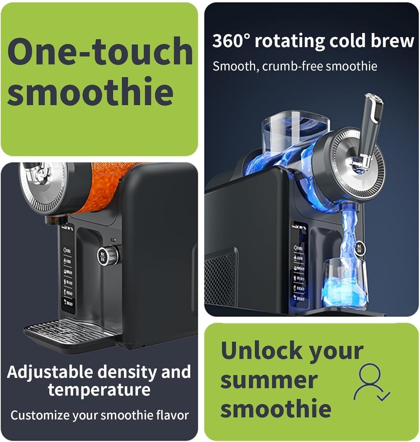 Slushie Machine for Home, No Ice Needed Frozen Drink Maker with 6 Preset Modes, 1.8L Capacity, LED Display, V1338-WAK0059