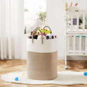 60L Cotton Rope Laundry Hamper Tall Woven Laundry Basket with Handles, Collapsible Clothes Hamper for V1338-WAK0061