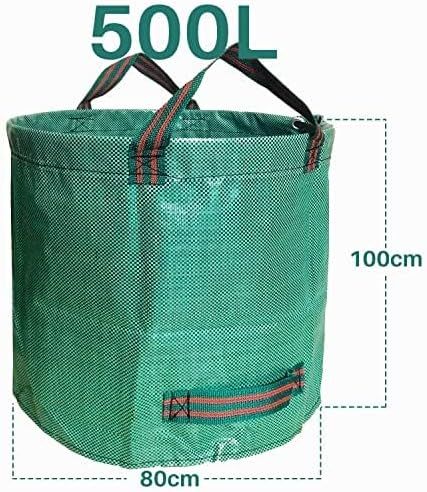 500L Yard Waste Bags 2 Pack, Heavy Duty Garden Waste Bags with Reinforced Handles, Large Reusable Leaf Bags V1338-WAK0066