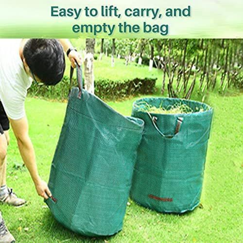 500L Yard Waste Bags 2 Pack, Heavy Duty Garden Waste Bags with Reinforced Handles, Large Reusable Leaf Bags V1338-WAK0066