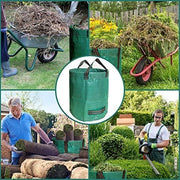 500L Yard Waste Bags 2 Pack, Heavy Duty Garden Waste Bags with Reinforced Handles, Large Reusable Leaf Bags V1338-WAK0066