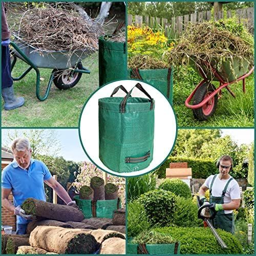 500L Yard Waste Bags 2 Pack, Heavy Duty Garden Waste Bags with Reinforced Handles, Large Reusable Leaf Bags V1338-WAK0066