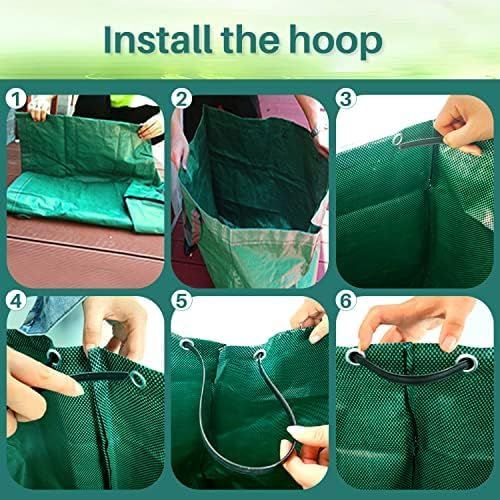 500L Yard Waste Bags 2 Pack, Heavy Duty Garden Waste Bags with Reinforced Handles, Large Reusable Leaf Bags V1338-WAK0066
