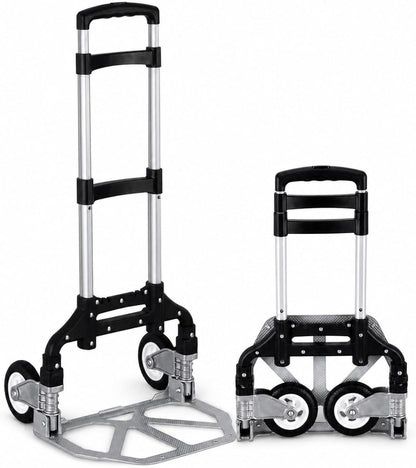 Folding Hand Truck, 1 Pack Portable Dolly Cart with Telescoping Handle, Lightweight Aluminum Alloy Foldable V1338-WAK0073