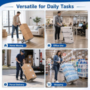 Folding Hand Truck, 1 Pack Portable Dolly Cart with Telescoping Handle, Lightweight Aluminum Alloy Foldable V1338-WAK0073