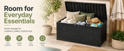 60 Gallon Outdoor Storage Deck Box, 227L Resin Patio Storage Box with Lockable Lid, Waterproof-Look Rattan V1338-WAK0074