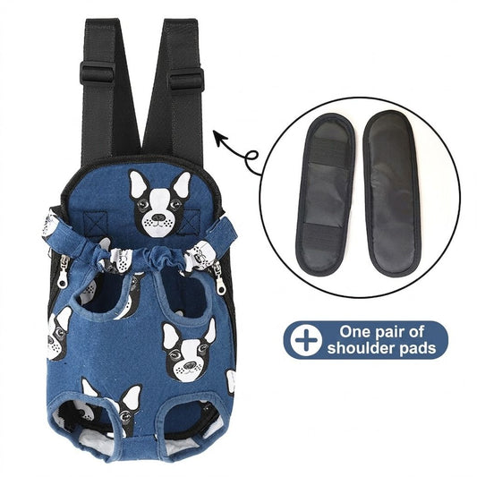 Portable Pet Front Chest Backpack for Small Dogs and Cats – Hands-Free Travel Carrier with Adjustable Straps, Breathable Mesh, and Padded Shoulder Pads for Comfortable Outdoor Adventures (S, RoyalBlue)