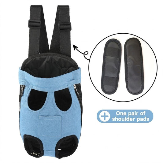 Portable Pet Front Chest Backpack for Small Dogs and Cats – Hands-Free Travel Carrier with Adjustable Straps, Breathable Mesh, and Padded Shoulder Pads for Comfortable Outdoor Adventures (XL, SkyBlue)