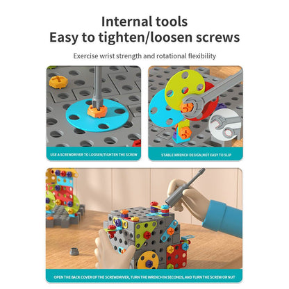 DIY Screw Assembly Building Blocks Set for Kids Ages 3-6 – Creative Educational Toy with Wrench and Screwdriver, Perfect for Parent-Child Interaction and Fine Motor Skills Development (246PCS)