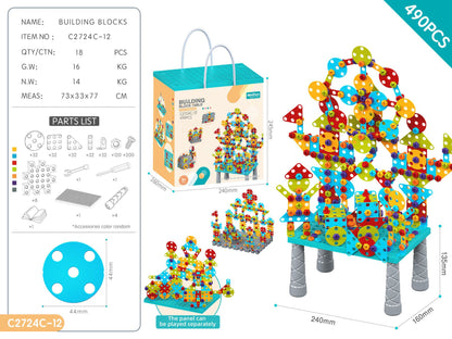 DIY Screw Assembly Building Blocks Set for Kids Ages 3-6 – Creative Educational Toy with Wrench and Screwdriver, Perfect for Parent-Child Interaction and Fine Motor Skills Development (366PCS)