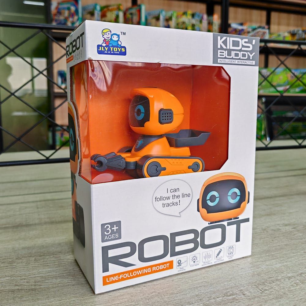 Smart Track-Following Robot Toy for Kids Ages 3+, Interactive Educational Drawing Car with Lights and Sound Effects, Fun Line-Tracing Robot for Home Play (White)