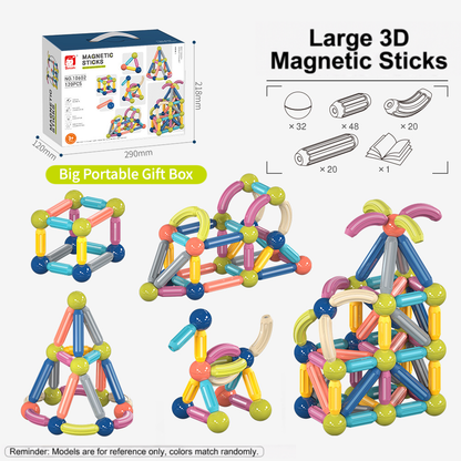 Magnetic Building Sticks and Balls Set for Kids Ages 3+ – Creative STEM Learning Toy for Spatial Thinking, Fine Motor Skills, and Early Education Gift with Storage Box (100PCS)