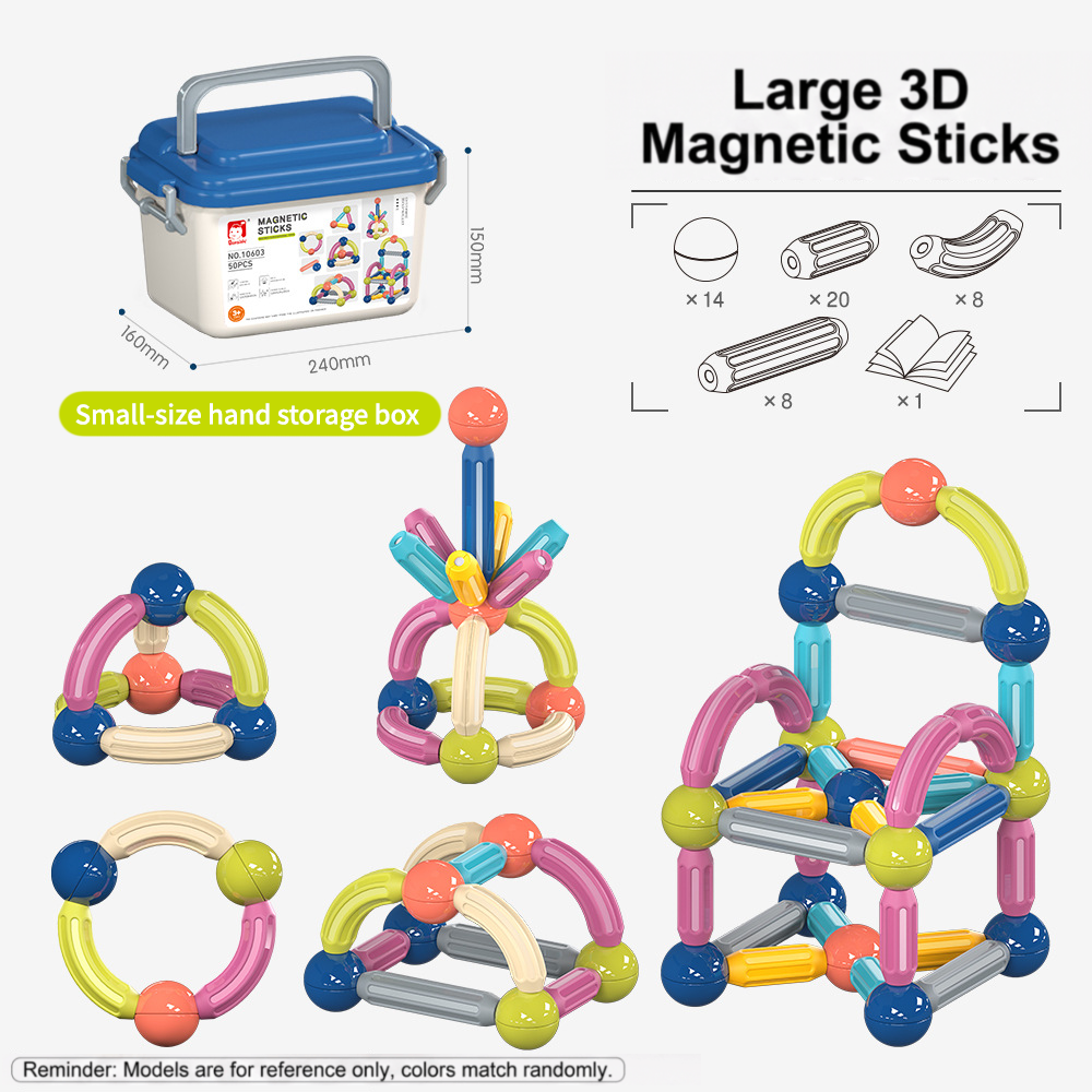 Magnetic Building Sticks and Balls Set for Kids Ages 3+ – Creative STEM Learning Toy for Spatial Thinking, Fine Motor Skills, and Early Education Gift with Storage Box (100PCS)