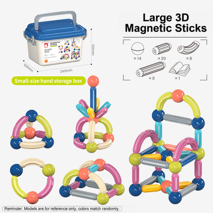 Magnetic Building Sticks and Balls Set for Kids Ages 3+ – Creative STEM Learning Toy for Spatial Thinking, Fine Motor Skills, and Early Education Gift with Storage Box (100PCS)