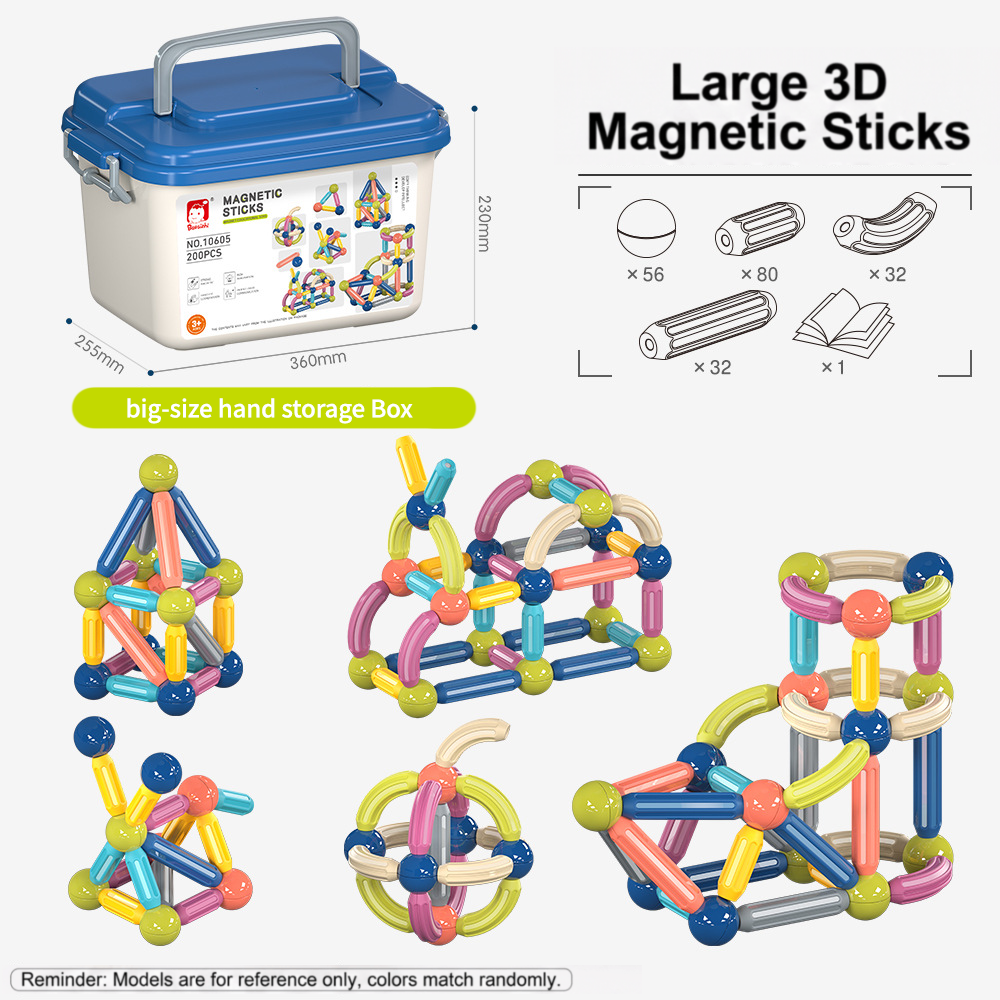 Magnetic Building Sticks and Balls Set for Kids Ages 3+ – Creative STEM Learning Toy for Spatial Thinking, Fine Motor Skills, and Early Education Gift with Storage Box (50PCS)