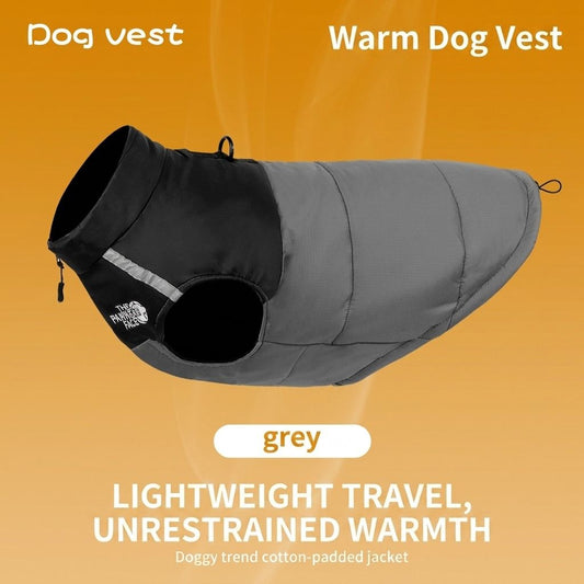 Keep Your Pup Cozy and Visible This Winter – Waterproof, Insulated Dog Coat with Reflective Strips, Front Zipper, D-Ring Leash Attachment, and Adjustable Fit for Daily Walks and Outdoor Adventures (XL, Grey)