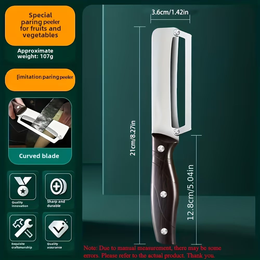 Heavy-duty stainless steel vegetable peeler and slicer - multi-functional kitchen tool with straight blade V1345-SY02
