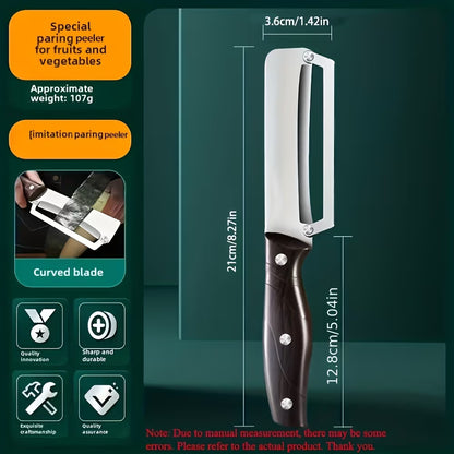 Heavy-duty stainless steel vegetable peeler and slicer - multi-functional kitchen tool with straight blade V1345-SY02