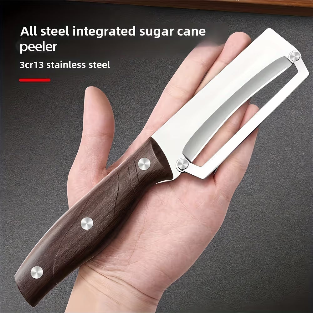 Heavy-duty stainless steel vegetable peeler and slicer - multi-functional kitchen tool with straight blade V1345-SY02