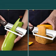Heavy-duty stainless steel vegetable peeler and slicer - multi-functional kitchen tool with straight blade V1345-SY02