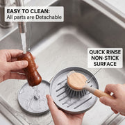 Professional 4.6-inch aluminum burger patty maker with ergonomic wooden handle, non-stick burger patty maker, V1345-SY03